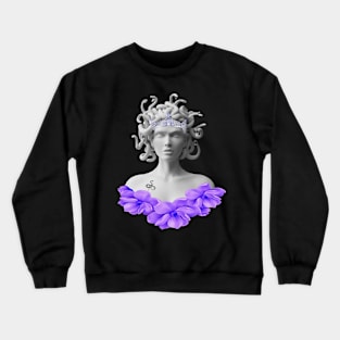 Medusa Gorgon Greek Mythology Purple Floral Crewneck Sweatshirt